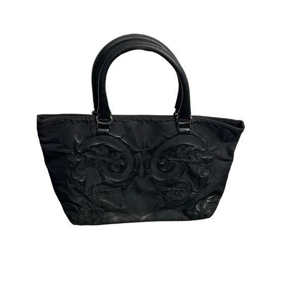 Christian Lacroix black Leather and Nylon Handbag - Picture 1 of 13